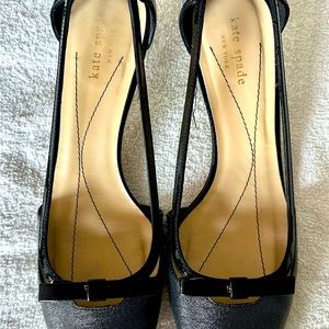 Kate spade Donna faille black lame pumps